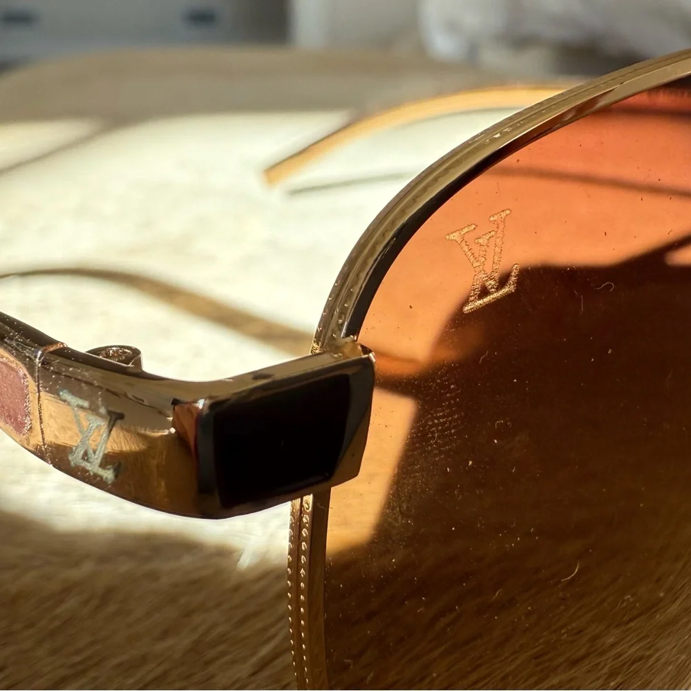 Louis Vuitton Vintage Aviator sunglasses London two tone yellow great condition - Picture 3 of 11